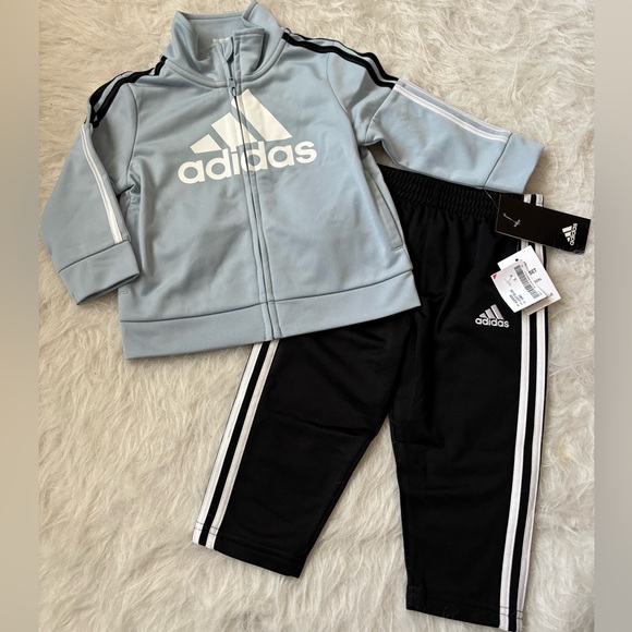 adidas Other - Adidas Kids Light Blue and Black Jogger Set